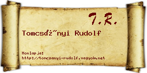 Tomcsányi Rudolf névjegykártya