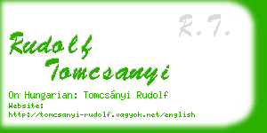 rudolf tomcsanyi business card