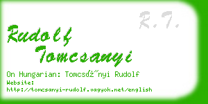 rudolf tomcsanyi business card